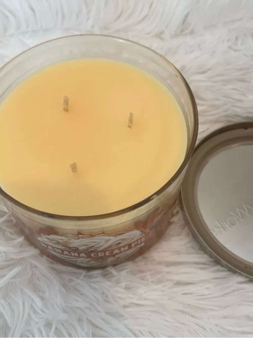 Bath & Body Works Banana Cream Pie Scented Candle - Cream, Orange, Silver - Picture 2 of 3